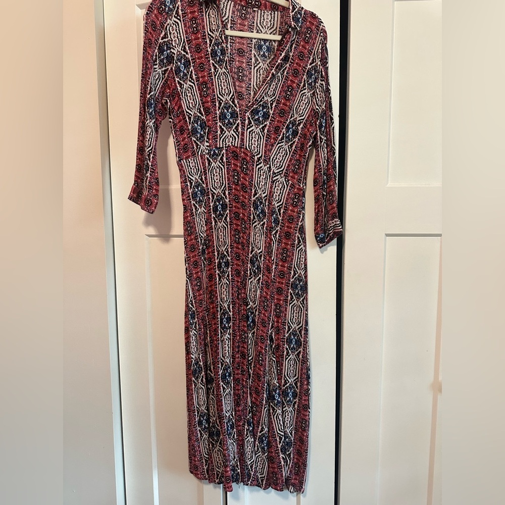 Boho Patterned Collared Sundress - Picture 5 of 12